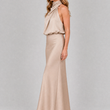 Donnabelle™ | Vestido midi sin mangas con cuello drapeado
