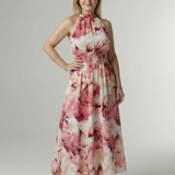 Donnabelle™ | Vestido Midi con Cuello Halter Fruncido
