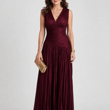 Donnabelle™ | Vestido Midi Sin Mangas con Pliegues en V
