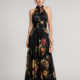 Donnabelle™ | Vestido Midi de Cuello Halter Floral