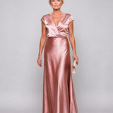 Donnabelle™ | Vestido Maxi con Cuerpo Envolvente y Mangas Cortas