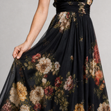 Donnabelle™ | Vestido Midi de Cuello Halter Floral