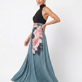 Donnabelle™ | Vestido Maxi de Falda Floral con Escote Halter