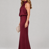Donnabelle™ | Vestido midi sin mangas con cuello drapeado