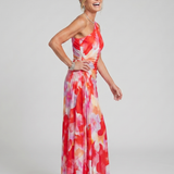 Donnabelle™ | Vestido Midi de Cuerpo Plisado de Un Hombro