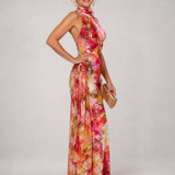 Donnabelle™ | Vestido Largo con Estampado Floral y Cuello Halter