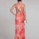 Donnabelle™ | Vestido Maxi con Escote Halter y Patrón Impreso