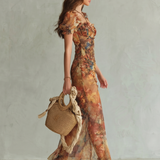 Donnabelle™ | Vestido Midi Con Mangas Voladas y Abertura