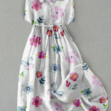 Lyric - Vestido Floral con Cinta en la Cintura y Estilo Moderno