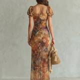 Donnabelle™ | Vestido Midi Con Mangas Voladas y Abertura