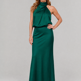 Donnabelle™ | Vestido midi sin mangas con cuello drapeado