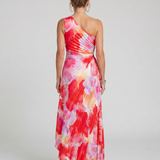 Donnabelle™ | Vestido Midi de Cuerpo Plisado de Un Hombro