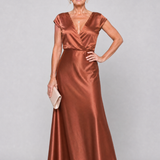Donnabelle™ | Vestido Maxi con Cuerpo Envolvente y Mangas Cortas