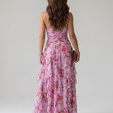 Donnabelle™ | Vestido Maxi Floral con Escote Halter y Cuerpo Fruncido