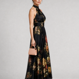 Donnabelle™ | Vestido Midi de Cuello Halter Floral