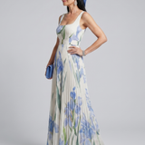 Donnabelle™ | Vestido Midi Sin Mangas con Cuello Cuadrado y Estampado Floral