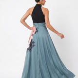 Donnabelle™ | Vestido Maxi de Falda Floral con Escote Halter
