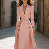 Emily | Vestido Midi Elegante con Blazer Plisado