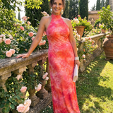 Donnabelle™ | Vestido Maxi con Escote Halter y Patrón Impreso