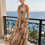 Donnabelle™ | Vestido Maxi de Encaje con Cuello Halter