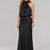Donnabelle™ | Vestido midi sin mangas con cuello drapeado