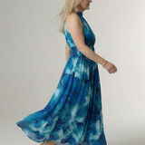 Donnabelle™ | Vestido Midi con Cuello Halter Fruncido