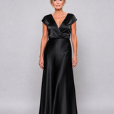 Donnabelle™ | Vestido Maxi con Cuerpo Envolvente y Mangas Cortas