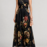 Doña Carmen™ | Vestido Midi con Cuello Halter Floral