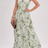 Doña Carmen™ | Vestido Midi de Falda Fluida con Estampado Floral