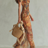 Doña Carmen™ | Vestido Midi Con Mangas Voladas y Abertura