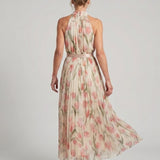 Donnabelle™ | Vestido Midi Floral con Cuello Halter